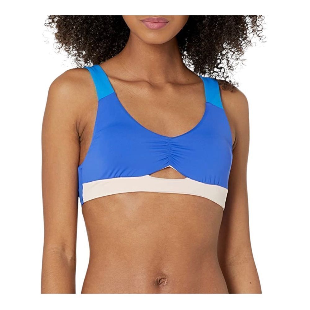 The Bikini Lab Women's‎ Blue Pink Cutout Bralette Bikini Top Size Medium